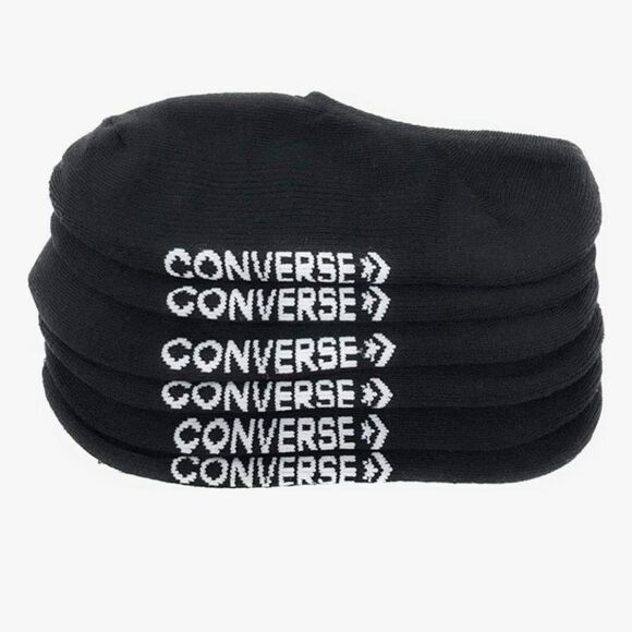 Converse 6-PK Half Cushion Ultra Low Socks- Black - Picture 1 of 5